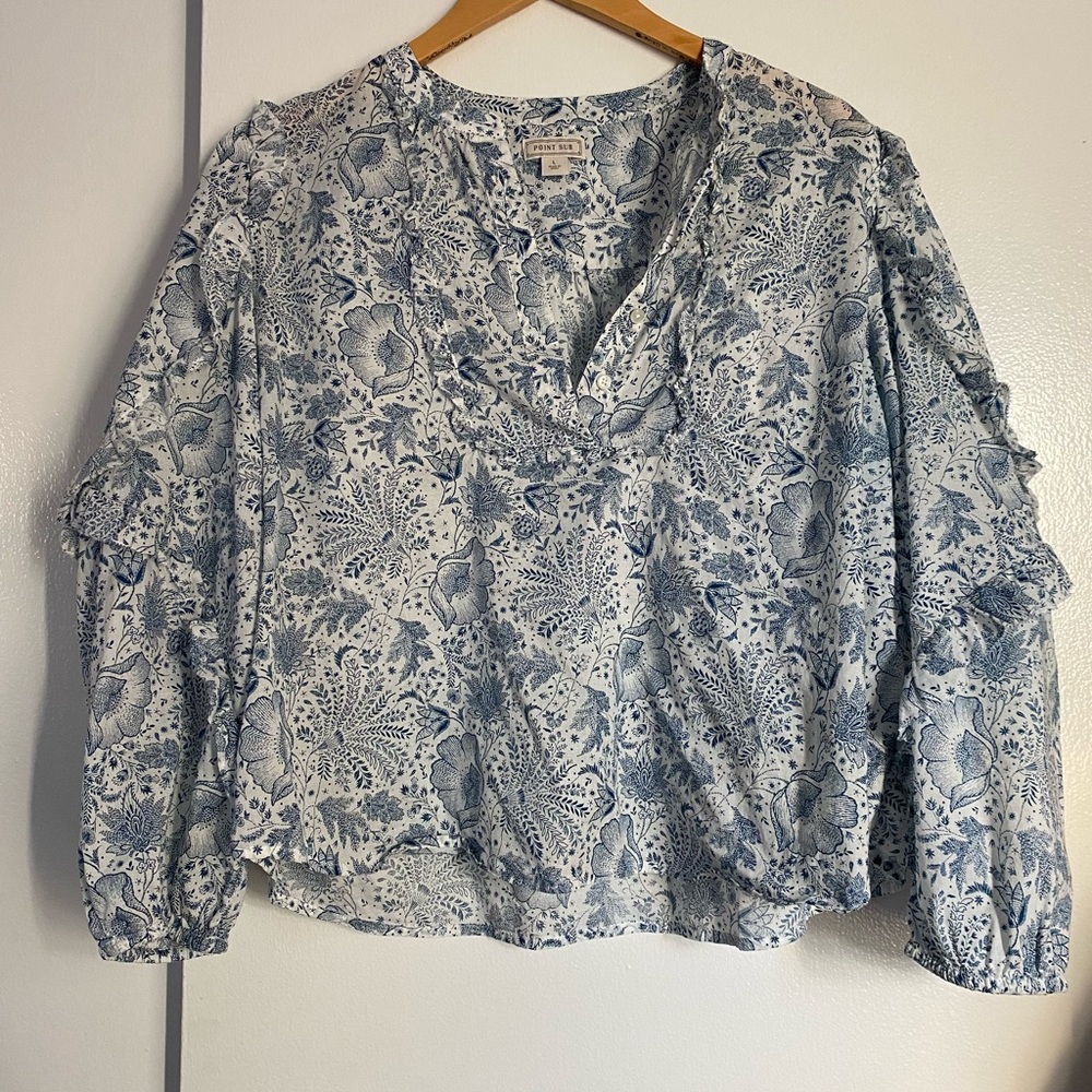 J. Crew Point Sur Cotton Blouse